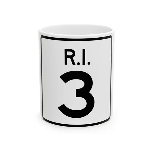 Rhode Island 3 (Rhode Island) (Road Sign) White Coffee Mug 11oz - Go Mug Yourself