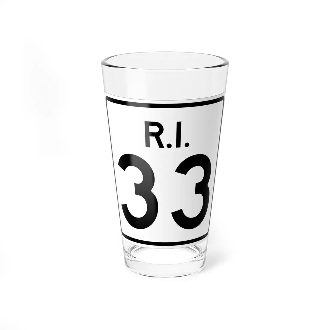 Rhode Island 33 (Rhode Island) (Road Sign) Pint Glass 16oz 16oz - Go Mug Yourself