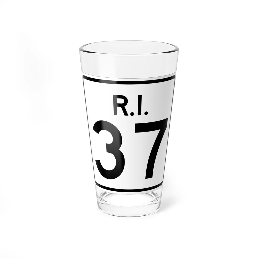 Rhode Island 37 (Rhode Island) (Road Sign) Pint Glass 16oz 16oz - Go Mug Yourself