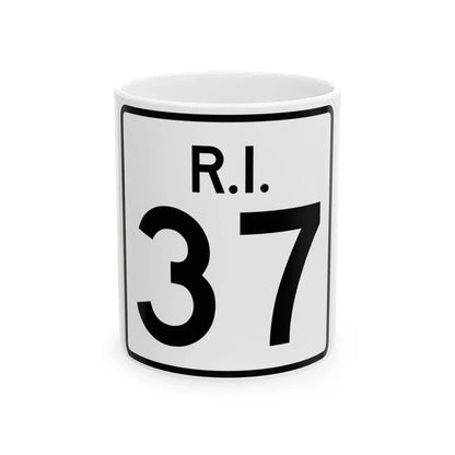 Rhode Island 37 (Rhode Island) (Road Sign) White Coffee Mug 11oz - Go Mug Yourself