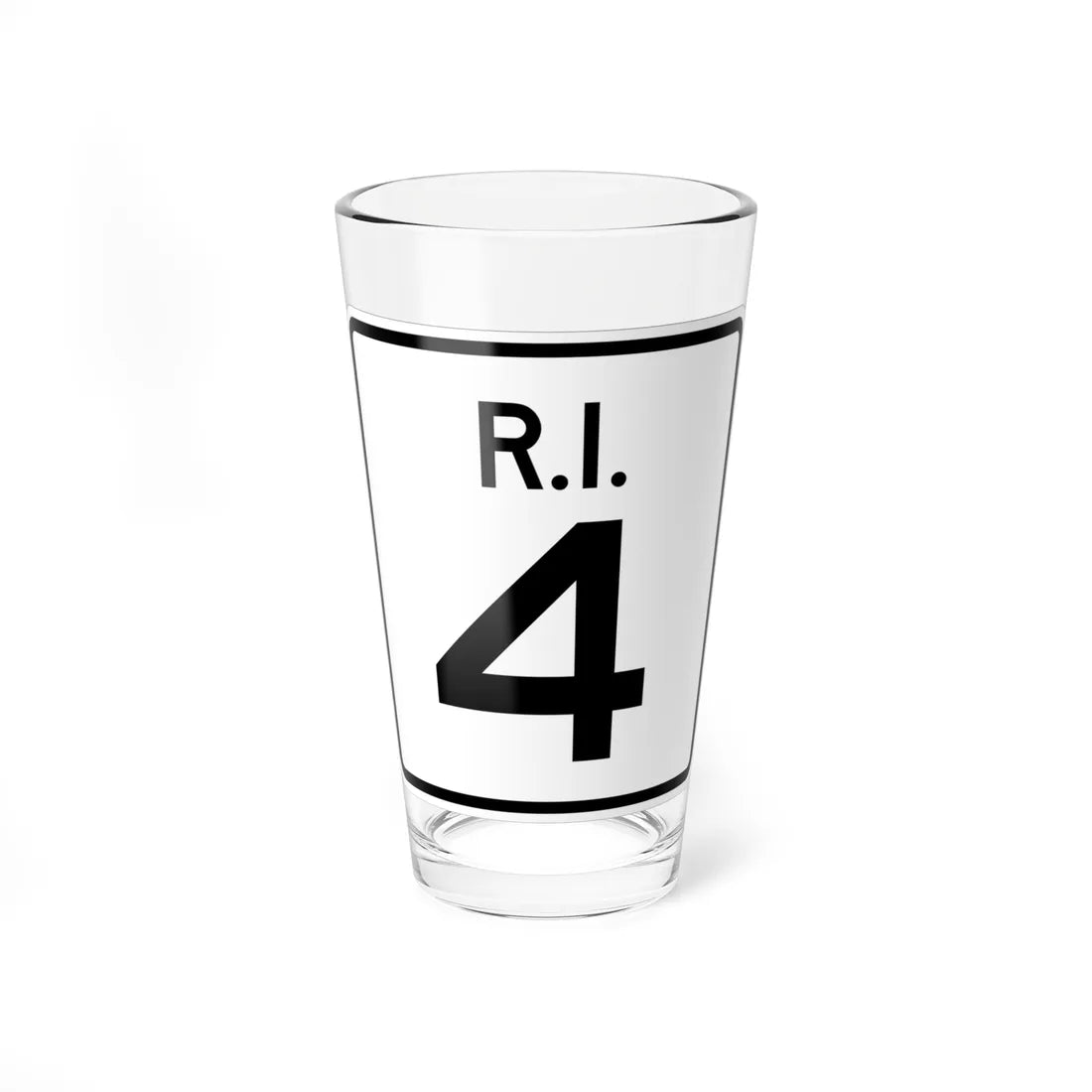 Rhode Island 4 (Rhode Island) (Road Sign) Pint Glass 16oz - Go Mug Yourself