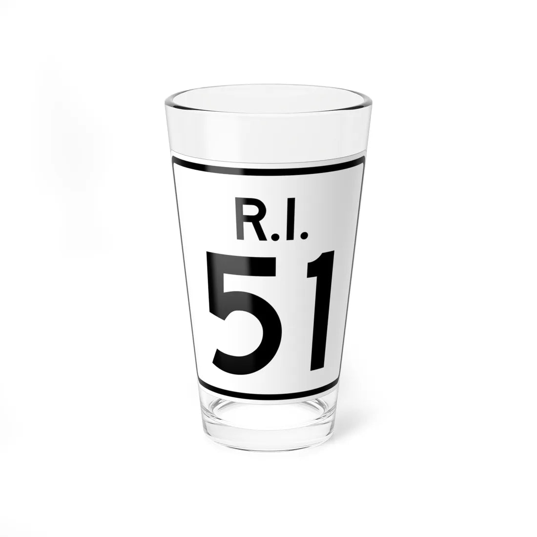 Rhode Island 51 (Rhode Island) (Road Sign) Pint Glass 16oz 16oz - Go Mug Yourself