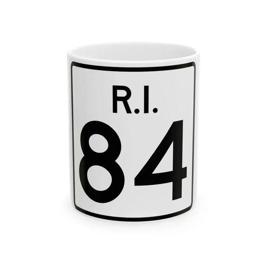 Rhode Island 84 (Rhode Island) (Road Sign) White Coffee Mug 11oz - Go Mug Yourself