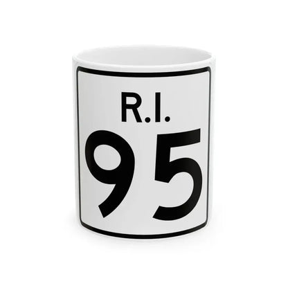Rhode Island 95 (Rhode Island) (Road Sign) White Coffee Mug 11oz - Go Mug Yourself