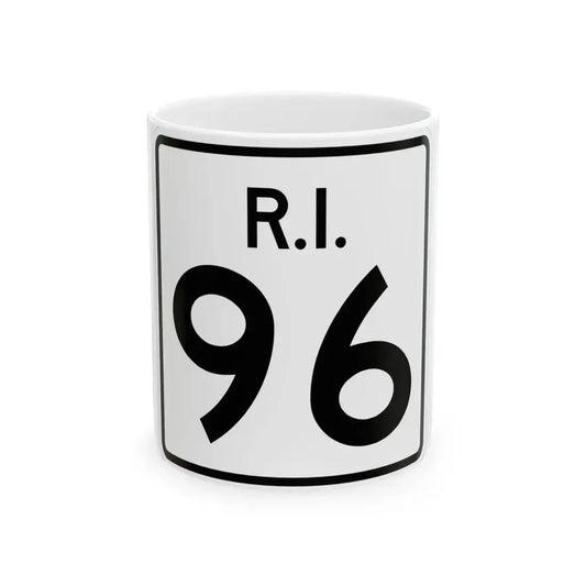 Rhode Island 96 (Rhode Island) (Road Sign) White Coffee Mug 11oz - Go Mug Yourself