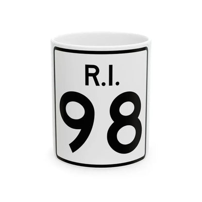 Rhode Island 98 (Rhode Island) (Road Sign) White Coffee Mug 11oz - Go Mug Yourself