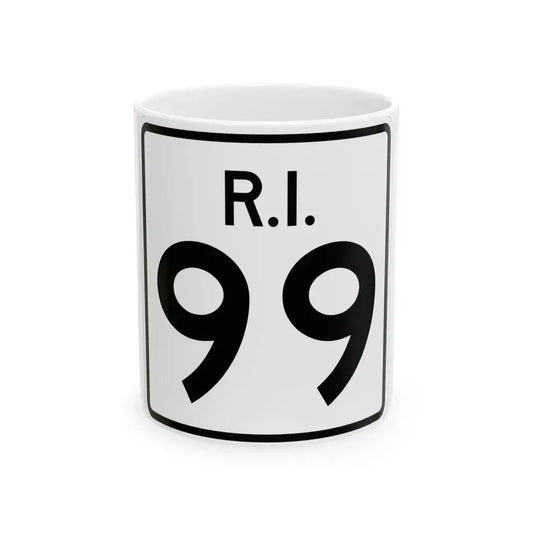 Rhode Island 99 (Rhode Island) (Road Sign) White Coffee Mug 11oz - Go Mug Yourself