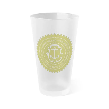 Rhode Island State Seal 2 - Frosted Pint Glass 16oz 16oz Frosted - Go Mug Yourself