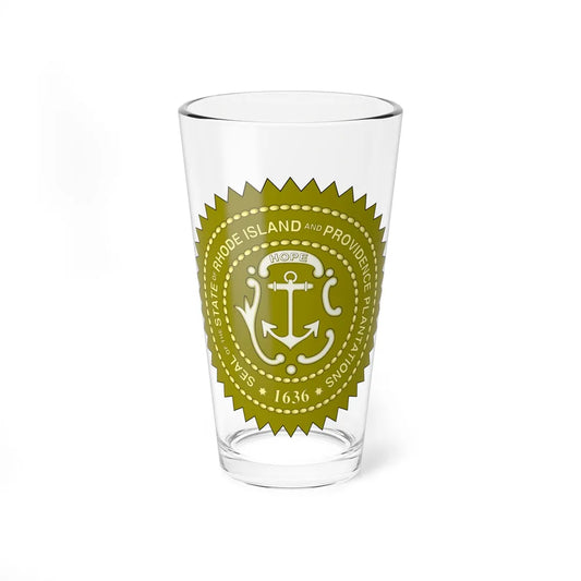 Rhode Island State Seal 2 - Pint Glass 16oz-16oz-Go Mug Yourself