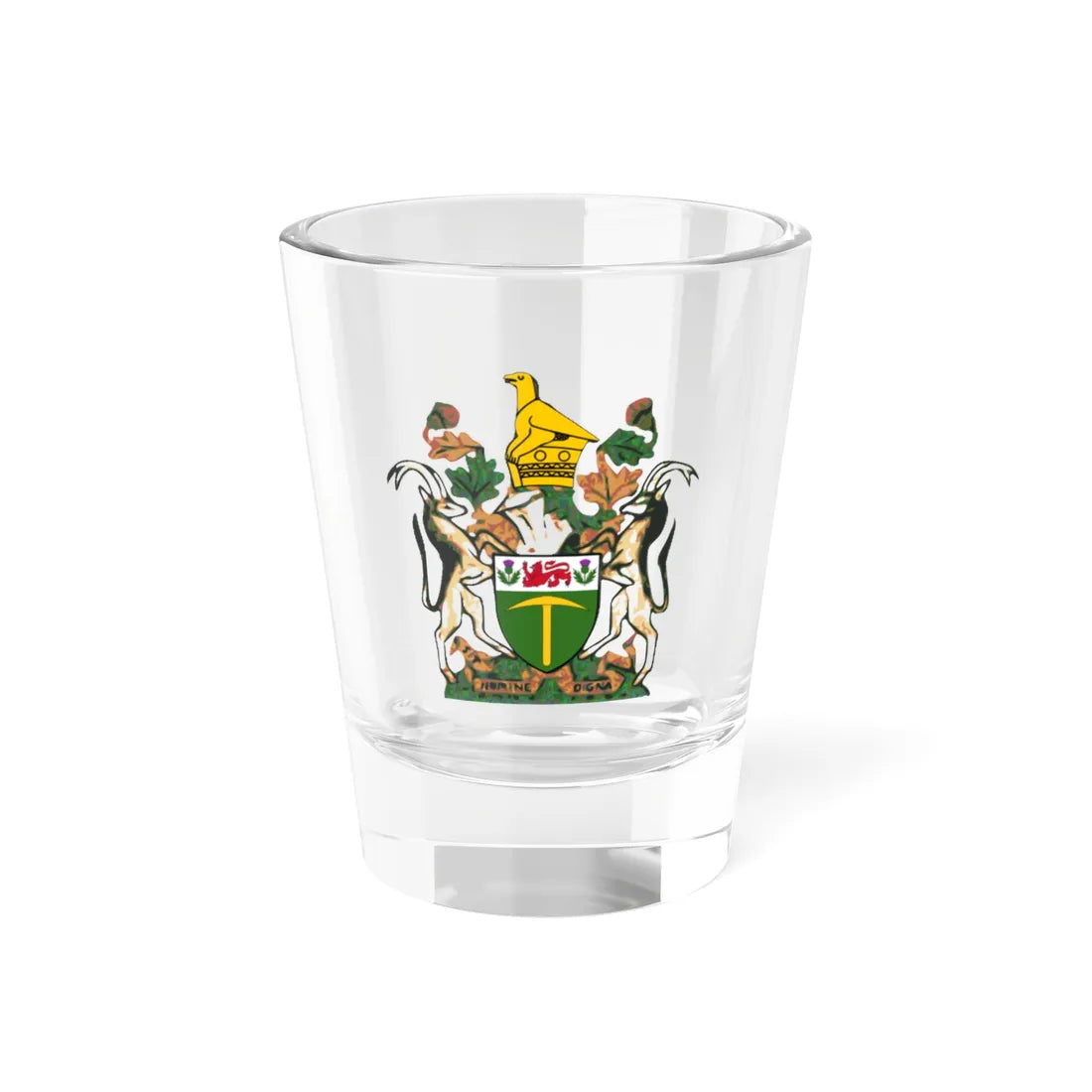 Rhodesian coat of arms Sag (Zimbabwe) (Coat of Arms) Shot Glass 1.5oz 1.5oz - Go Mug Yourself