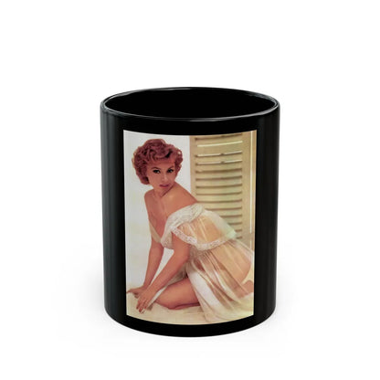 Rhonda Fleming #05 (Vintage Female Icon) Black Coffee Mug-11oz-Go Mug Yourself