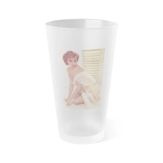 Rhonda Fleming #05 (Vintage Female Icon) Frosted Pint Glass 16oz-16oz-Frosted-Go Mug Yourself