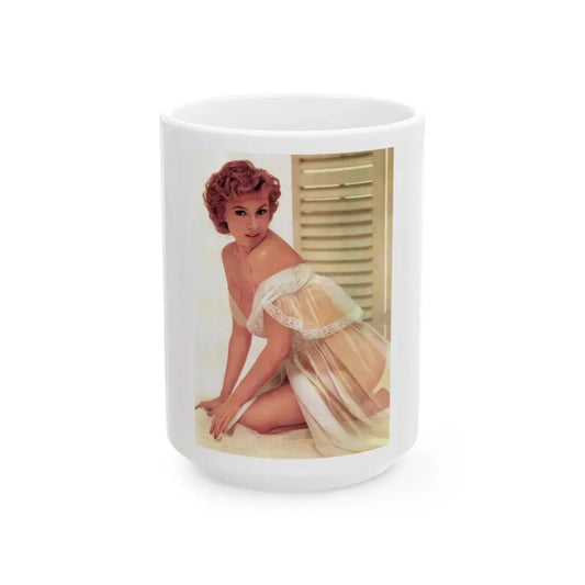 Rhonda Fleming #05 (Vintage Female Icon) White Coffee Mug 15oz - Go Mug Yourself
