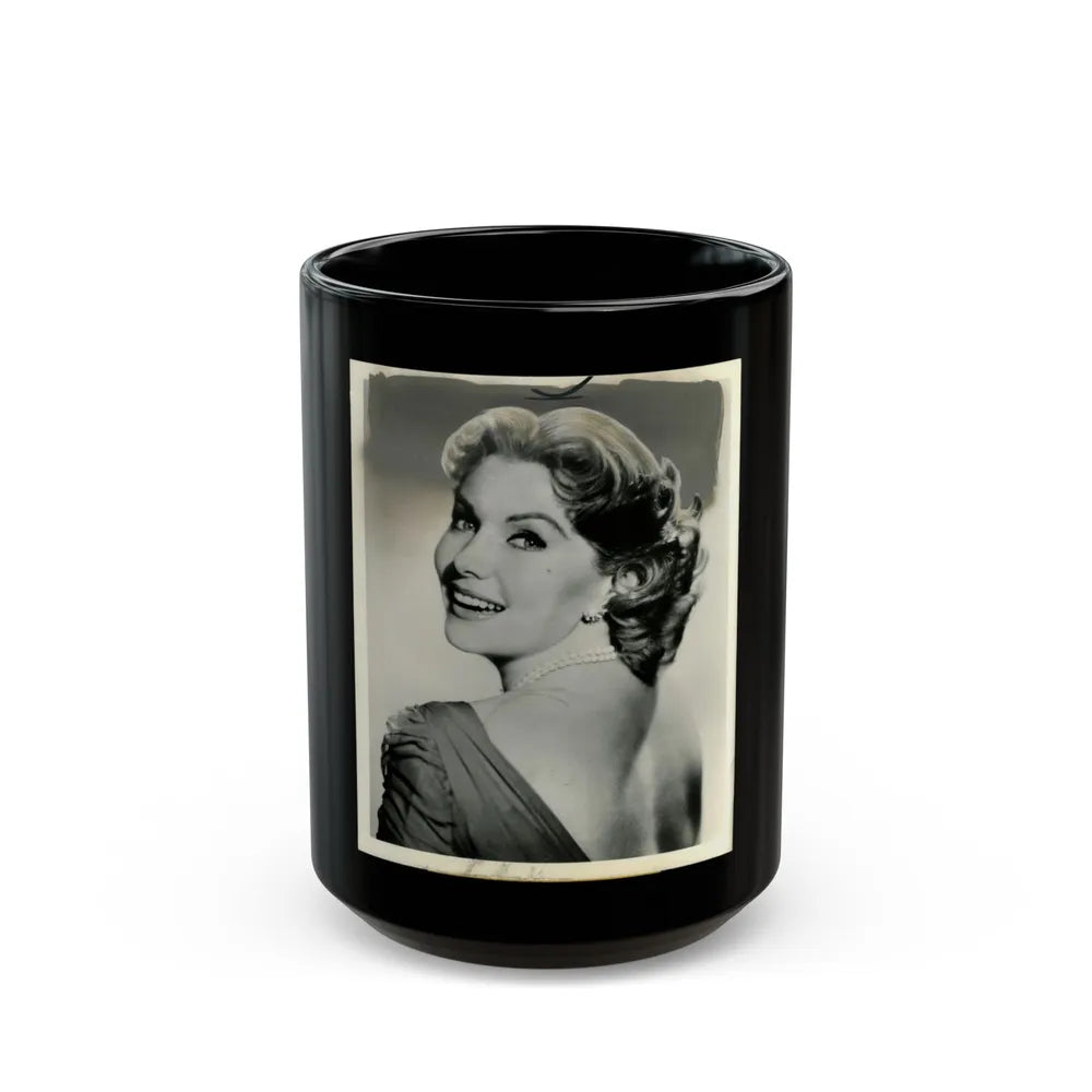 Rhonda Fleming #124 (Vintage Female Icon) Black Coffee Mug-15oz-Go Mug Yourself