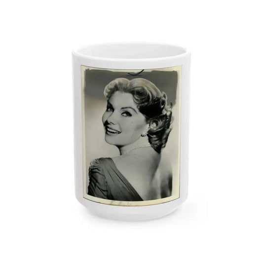 Rhonda Fleming #124 (Vintage Female Icon) White Coffee Mug 15oz - Go Mug Yourself