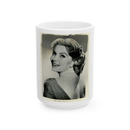 Rhonda Fleming #136 (Vintage Female Icon) White Coffee Mug 15oz - Go Mug Yourself