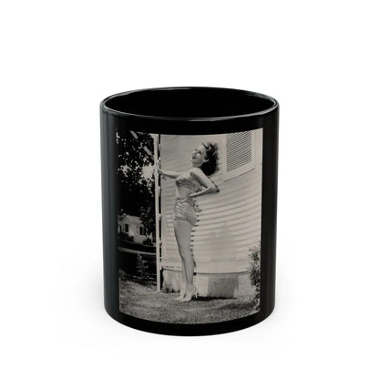 Rhonda Fleming #141 (Vintage Female Icon) Black Coffee Mug-11oz-Go Mug Yourself