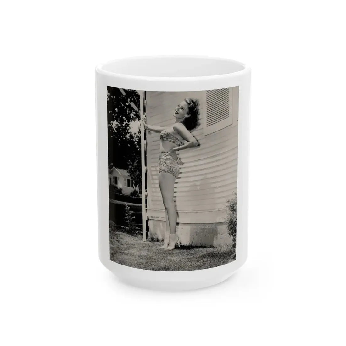 Rhonda Fleming #141 (Vintage Female Icon) White Coffee Mug 15oz - Go Mug Yourself