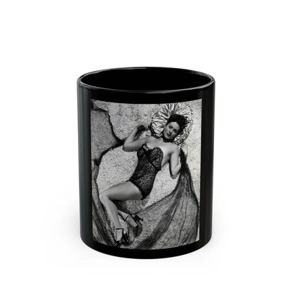 Rhonda Fleming #142 (Vintage Female Icon) Black Coffee Mug-11oz-Go Mug Yourself