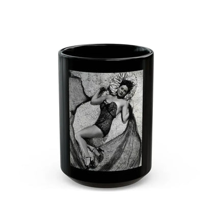 Rhonda Fleming #142 (Vintage Female Icon) Black Coffee Mug 15oz - Go Mug Yourself
