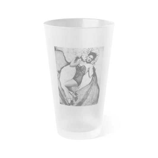 Rhonda Fleming #142 (Vintage Female Icon) Frosted Pint Glass 16oz-16oz-Frosted-Go Mug Yourself