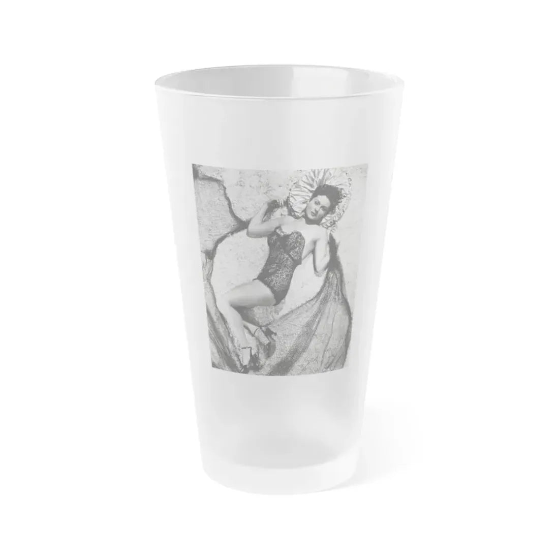 Rhonda Fleming #142 (Vintage Female Icon) Frosted Pint Glass 16oz 16oz Frosted - Go Mug Yourself