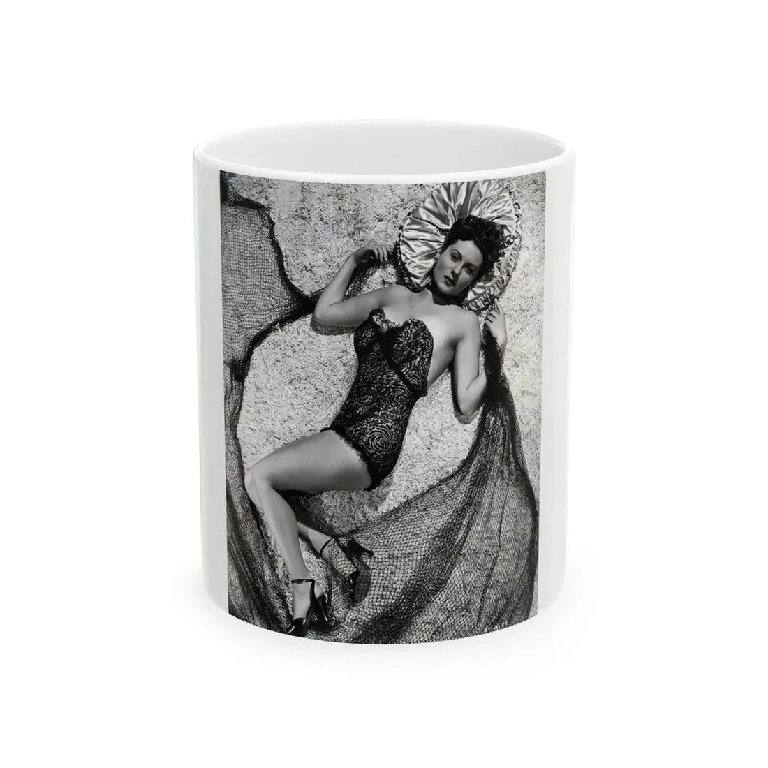 Rhonda Fleming #142 (Vintage Female Icon) White Coffee Mug 11oz - Go Mug Yourself