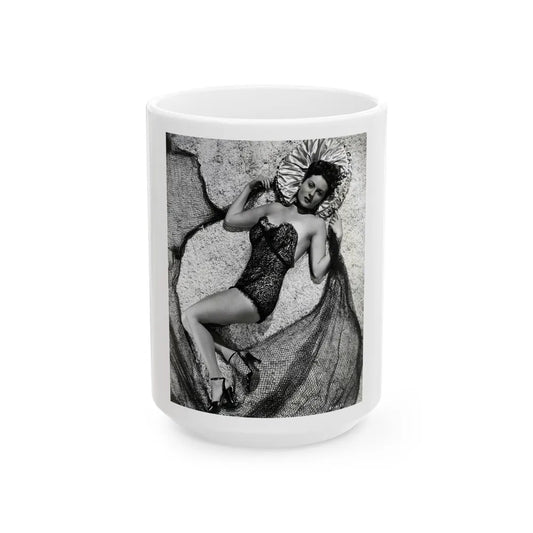 Rhonda Fleming #142 (Vintage Female Icon) White Coffee Mug-15oz-Go Mug Yourself