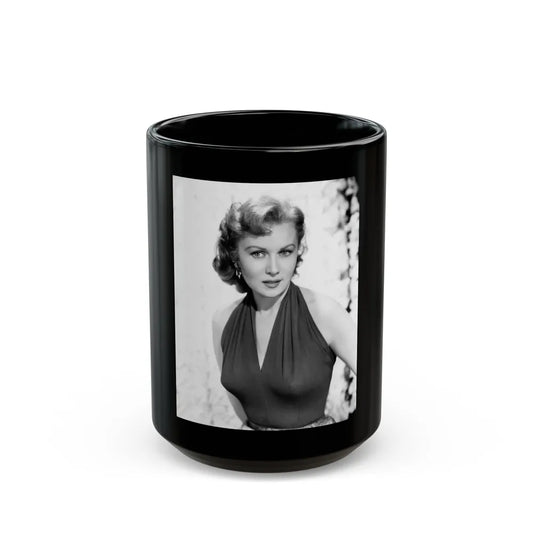 Rhonda Fleming #146 (Vintage Female Icon) Black Coffee Mug-15oz-Go Mug Yourself