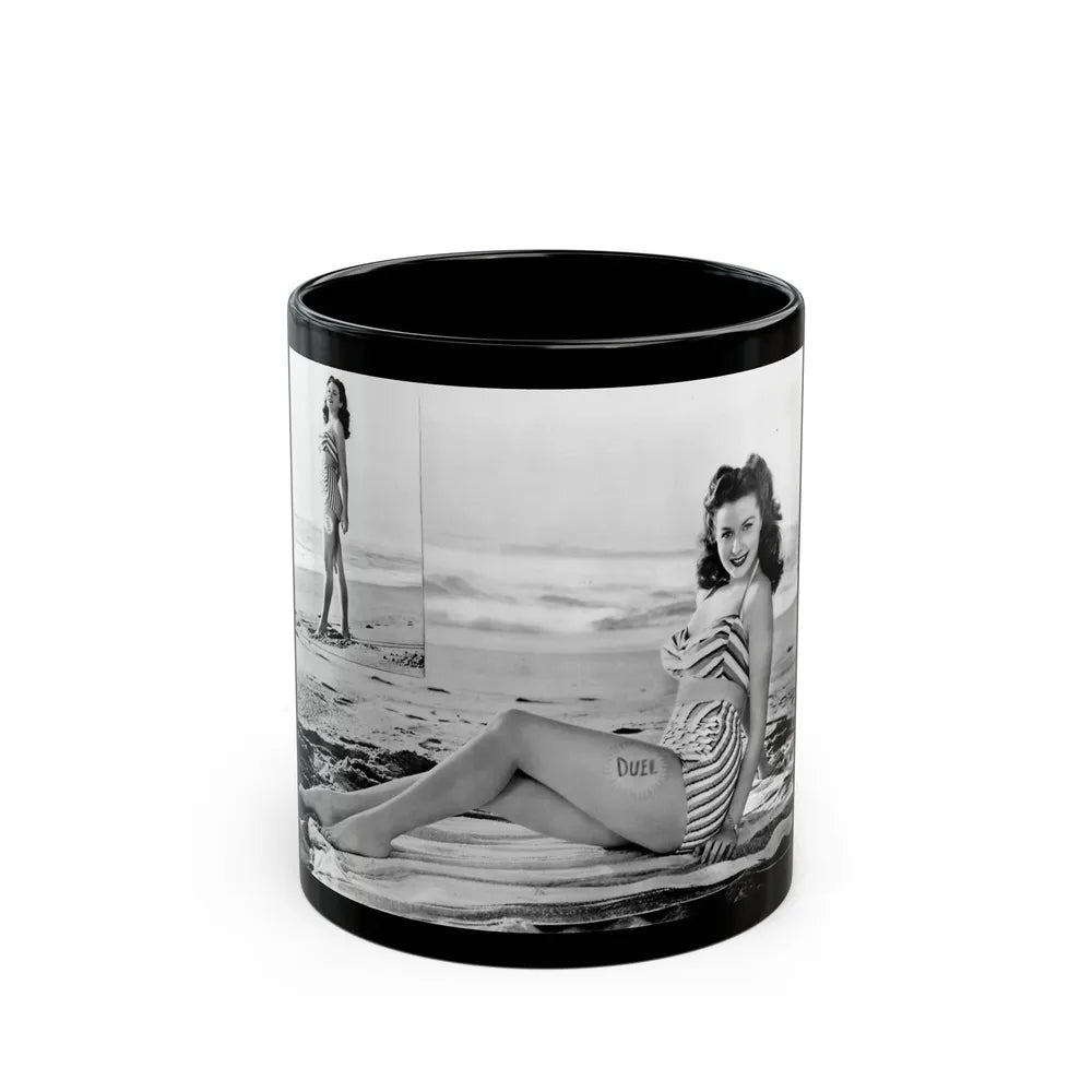 Rhonda Fleming #149 (Vintage Female Icon) Black Coffee Mug-11oz-Go Mug Yourself