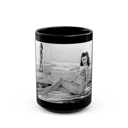 Rhonda Fleming #149 (Vintage Female Icon) Black Coffee Mug-15oz-Go Mug Yourself