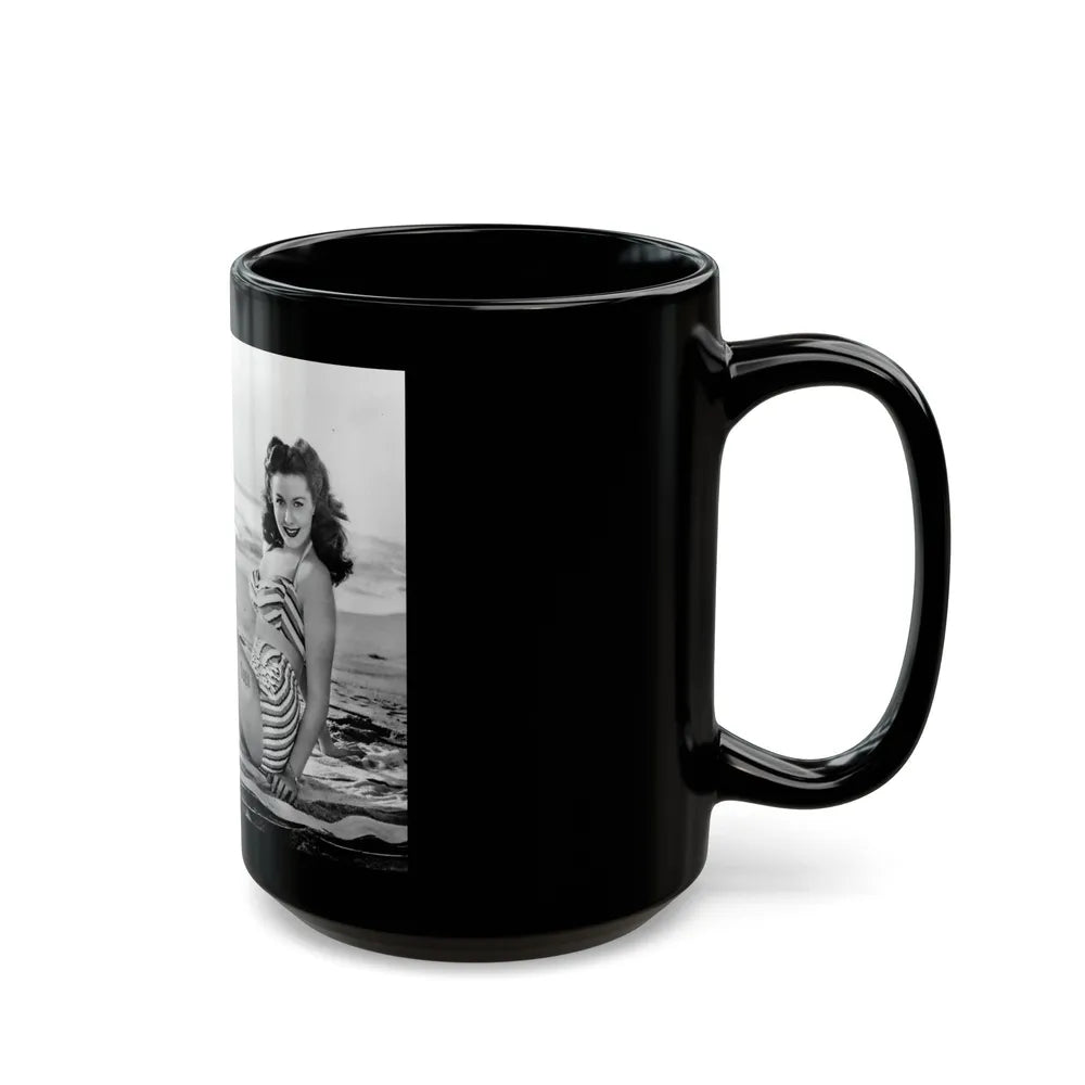 Rhonda Fleming #149 (Vintage Female Icon) Black Coffee Mug-Go Mug Yourself