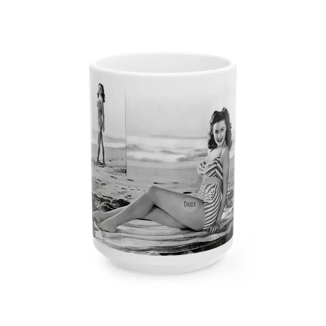 Rhonda Fleming #149 (Vintage Female Icon) White Coffee Mug 15oz - Go Mug Yourself