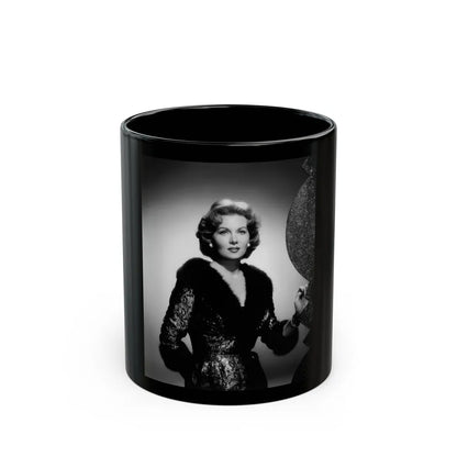 Rhonda Fleming #155 (Vintage Female Icon) Black Coffee Mug-11oz-Go Mug Yourself