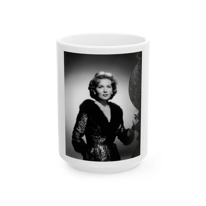 Rhonda Fleming #155 (Vintage Female Icon) White Coffee Mug-15oz-Go Mug Yourself