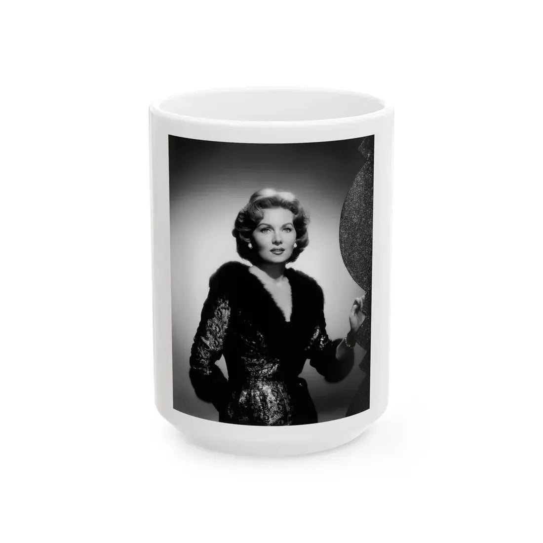 Rhonda Fleming #155 (Vintage Female Icon) White Coffee Mug 15oz - Go Mug Yourself