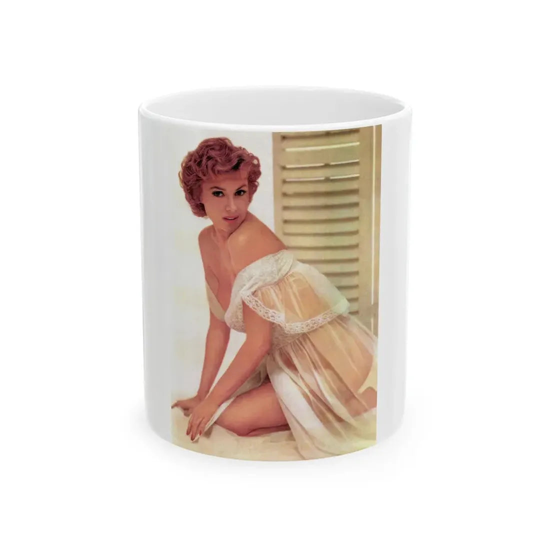 Rhonda Fleming #158 (Vintage Female Icon) White Coffee Mug 11oz - Go Mug Yourself