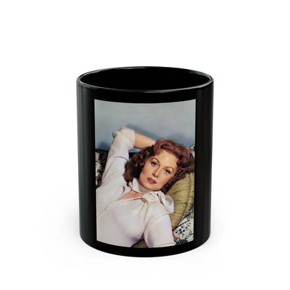 Rhonda Fleming #160 (Vintage Female Icon) Black Coffee Mug-11oz-Go Mug Yourself