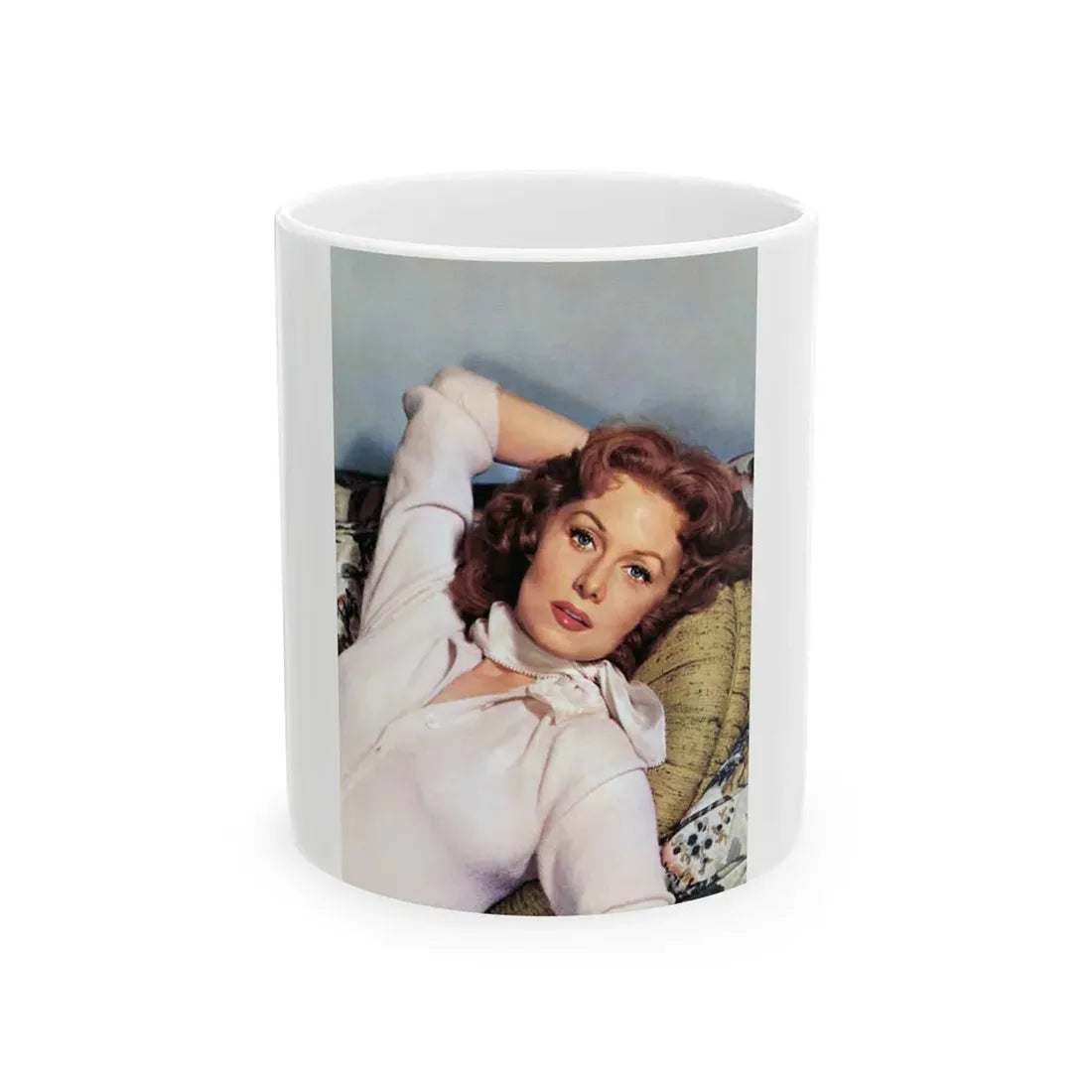 Rhonda Fleming #160 (Vintage Female Icon) White Coffee Mug 11oz - Go Mug Yourself