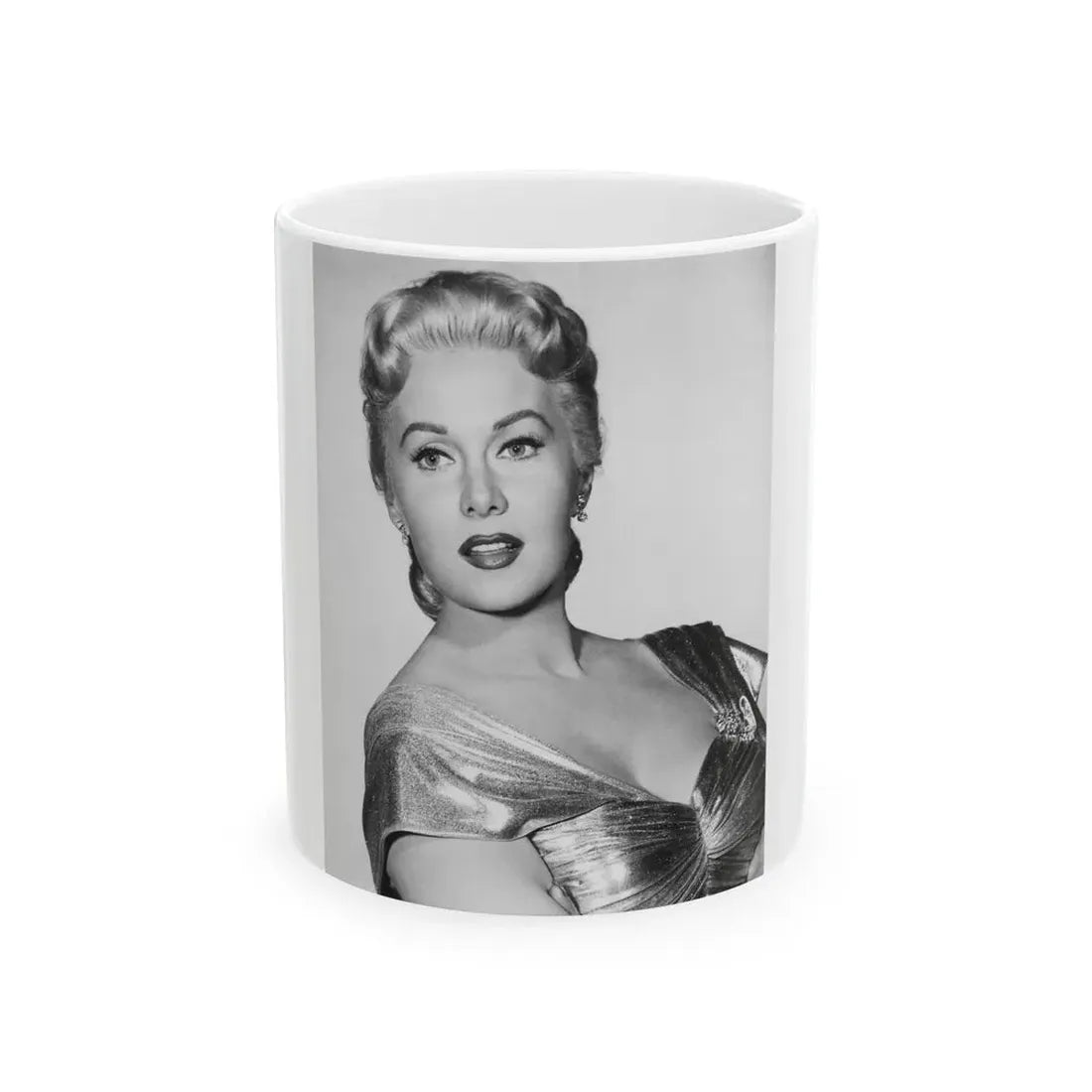 Rhonda Fleming #162 (Vintage Female Icon) White Coffee Mug 11oz - Go Mug Yourself