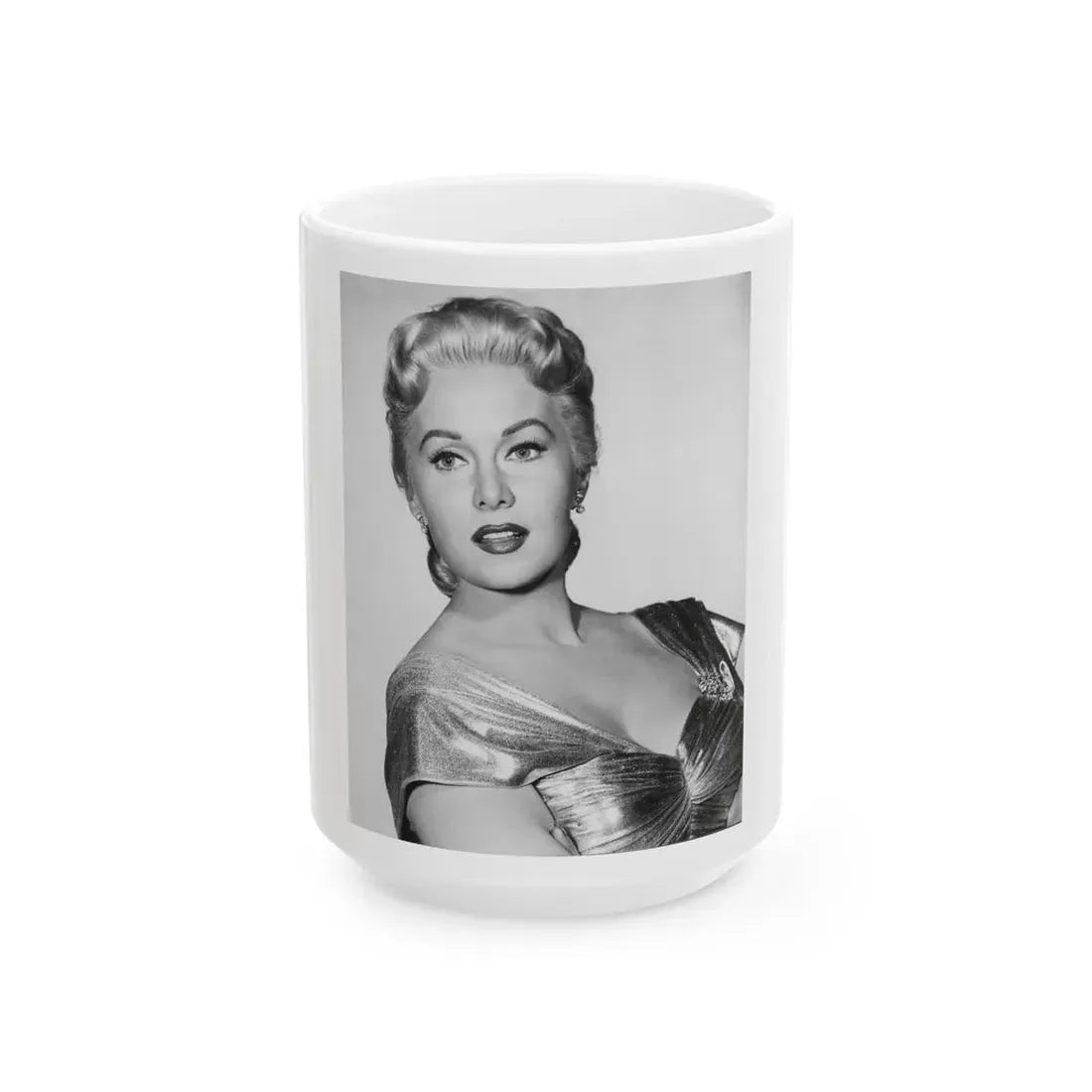 Rhonda Fleming #162 (Vintage Female Icon) White Coffee Mug 15oz - Go Mug Yourself