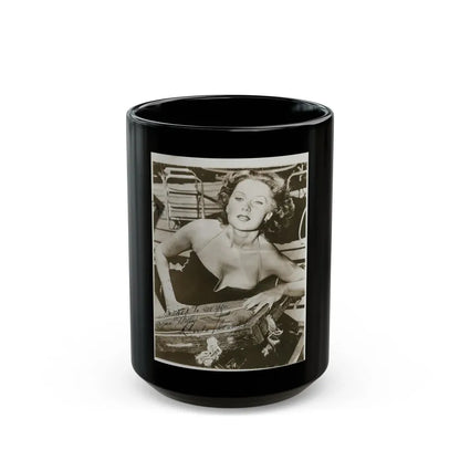 Rhonda Fleming #163 (Vintage Female Icon) Black Coffee Mug 15oz - Go Mug Yourself