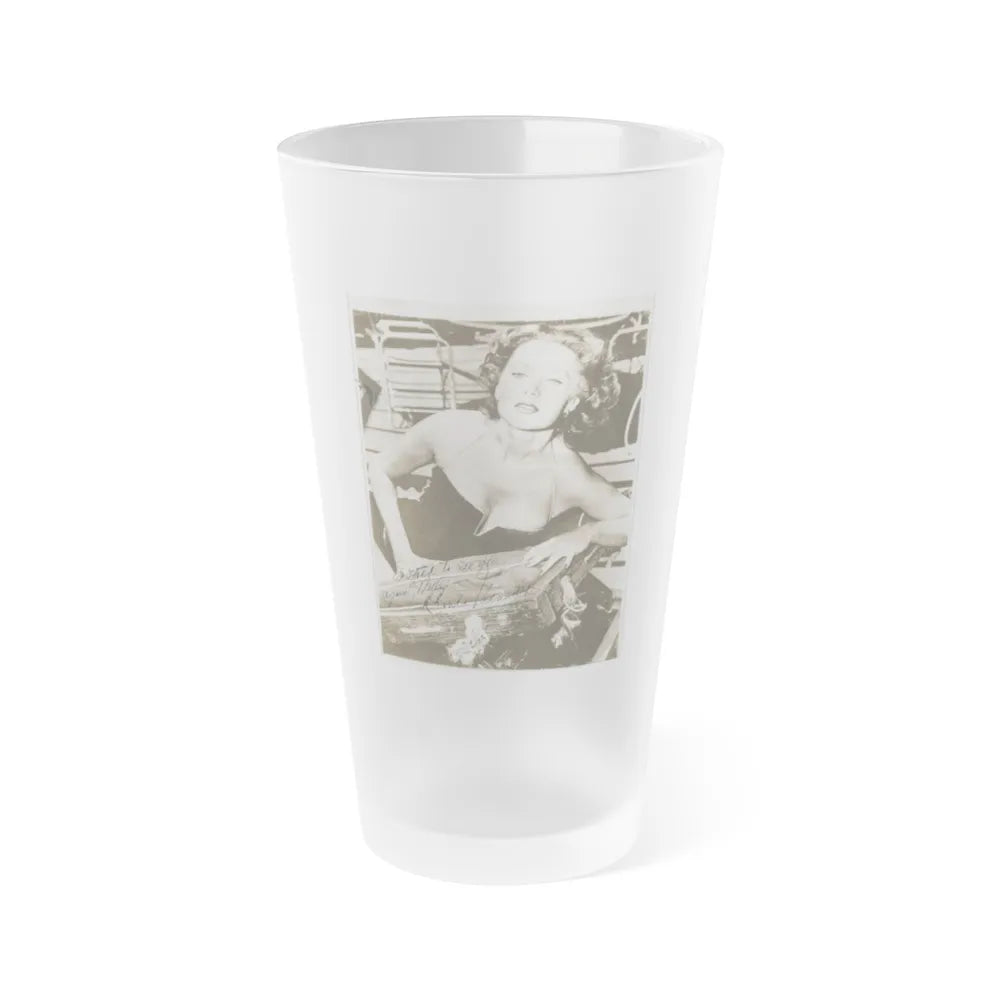 Rhonda Fleming #163 (Vintage Female Icon) Frosted Pint Glass 16oz-16oz-Frosted-Go Mug Yourself