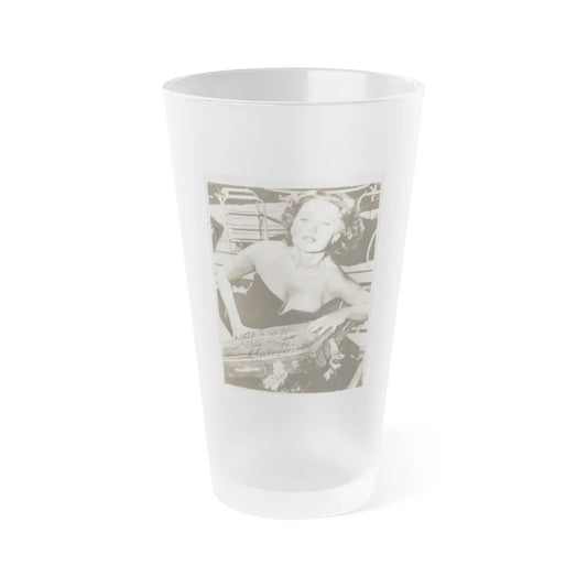 Rhonda Fleming #163 (Vintage Female Icon) Frosted Pint Glass 16oz-16oz-Frosted-Go Mug Yourself