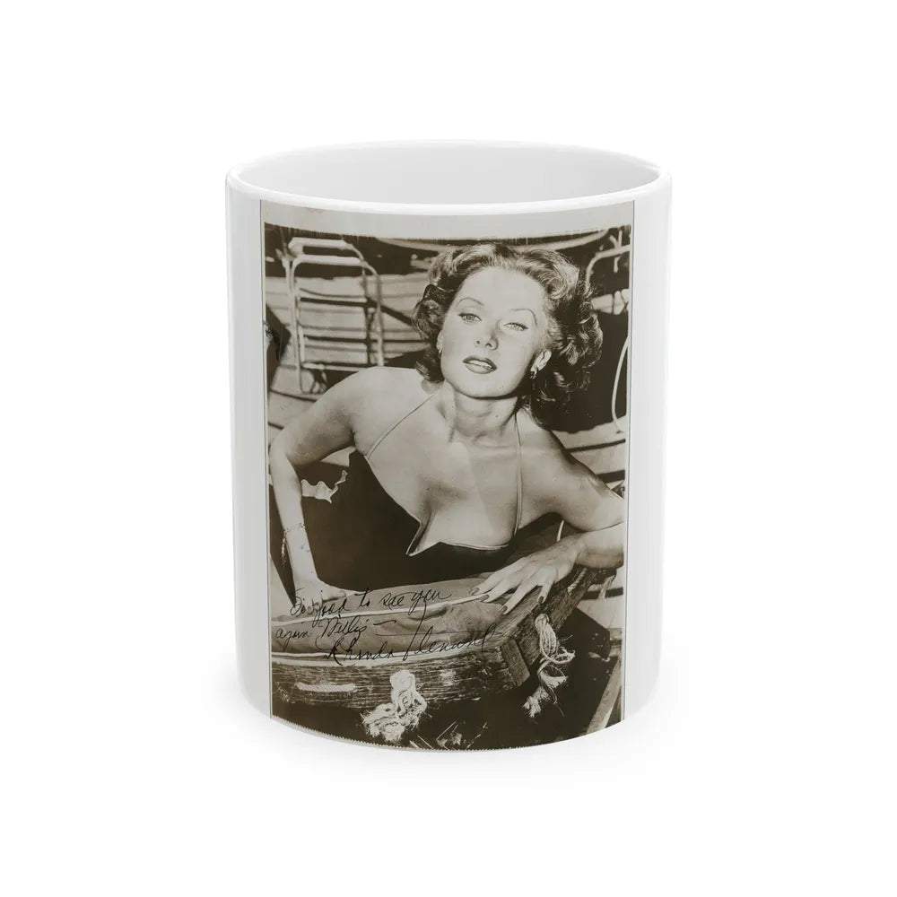 Rhonda Fleming #163 (Vintage Female Icon) White Coffee Mug-11oz-Go Mug Yourself