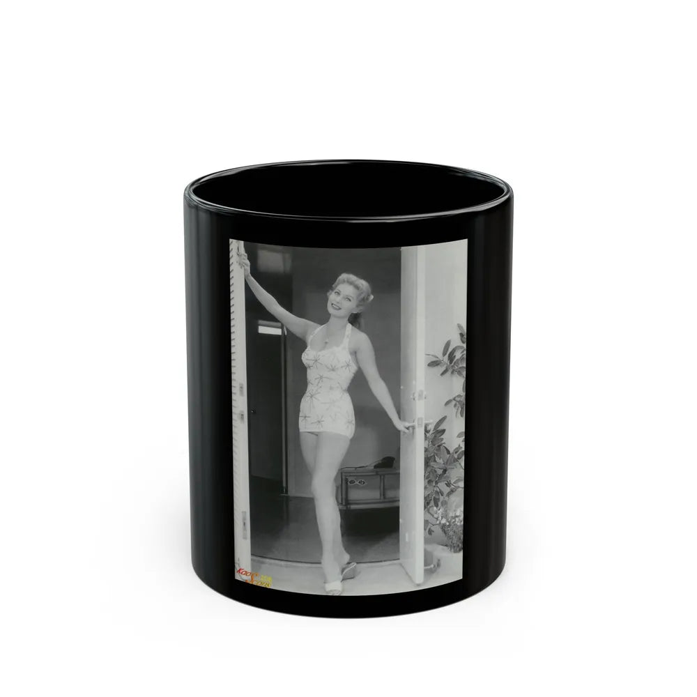 Rhonda Fleming #165 (Vintage Female Icon) Black Coffee Mug-11oz-Go Mug Yourself