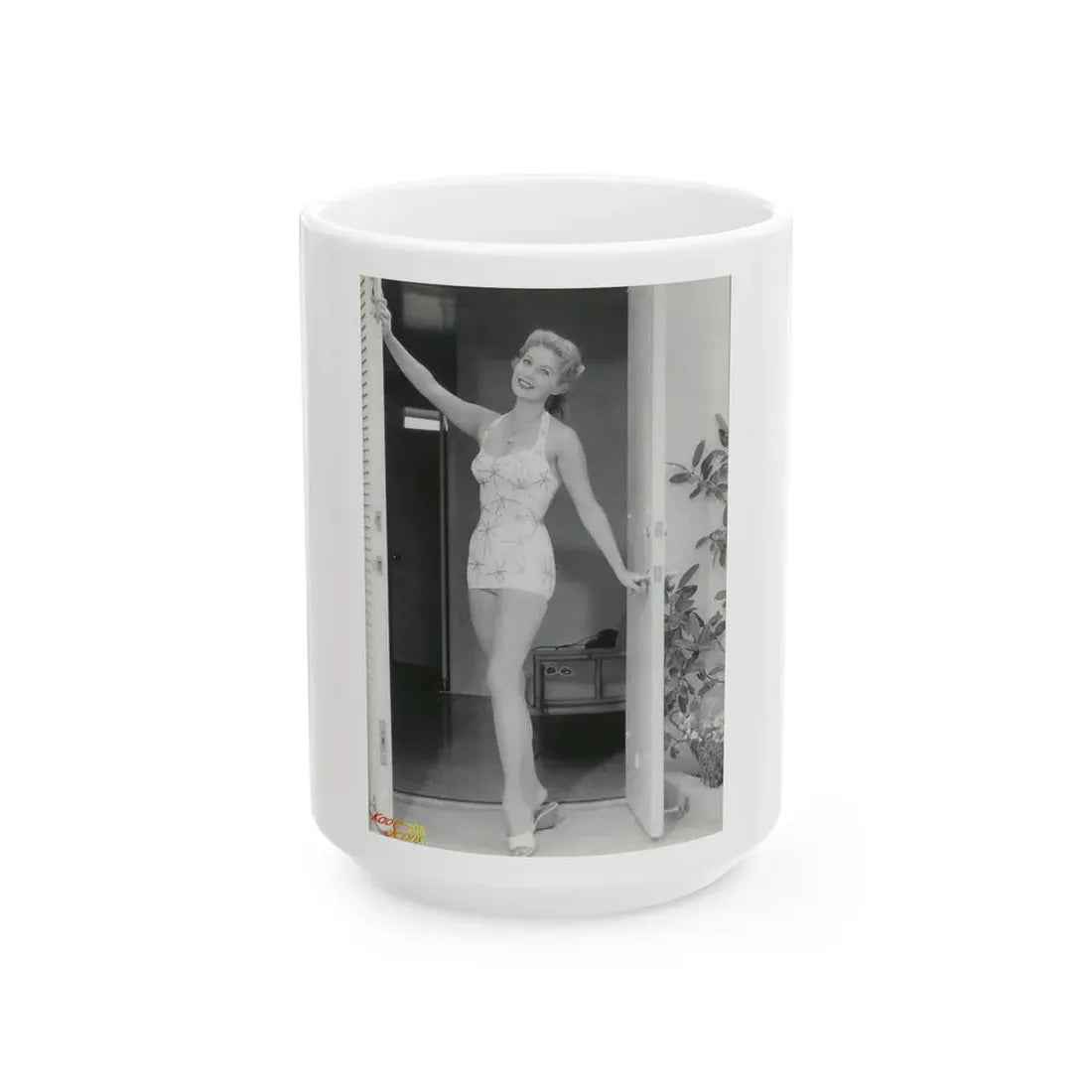 Rhonda Fleming #165 (Vintage Female Icon) White Coffee Mug 15oz - Go Mug Yourself