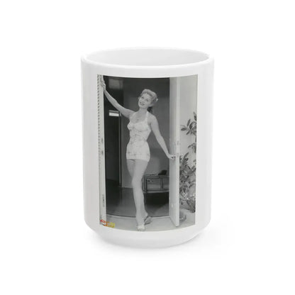 Rhonda Fleming #165 (Vintage Female Icon) White Coffee Mug 15oz - Go Mug Yourself