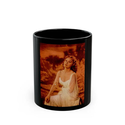 Rhonda Fleming #167 (Vintage Female Icon) Black Coffee Mug-11oz-Go Mug Yourself