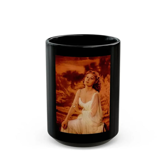 Rhonda Fleming #167 (Vintage Female Icon) Black Coffee Mug 15oz - Go Mug Yourself